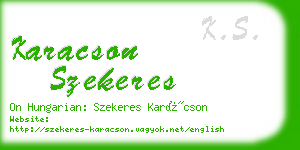 karacson szekeres business card